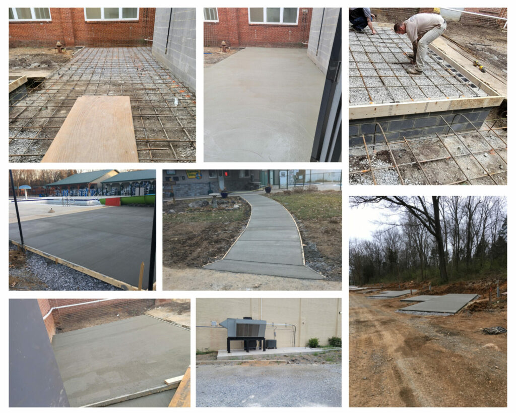 Collage of images showing work done for commercial businesses.