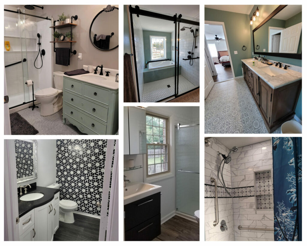 Collage of images showing work done for residential properties.