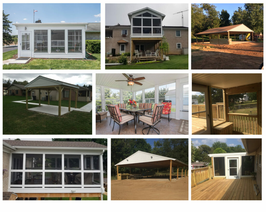 Collage of images showing work done for residential properties.